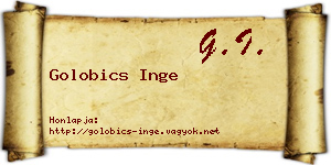 Golobics Inge névjegykártya